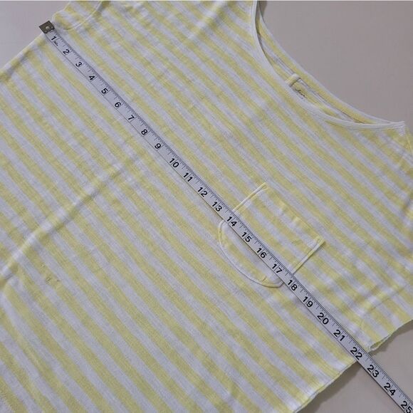Loft Ann Taylor Yellow Stripe Cap Sleeve  Pullover Top - Picture 4 of 15